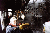 Inside the C&O 614 steam engine
